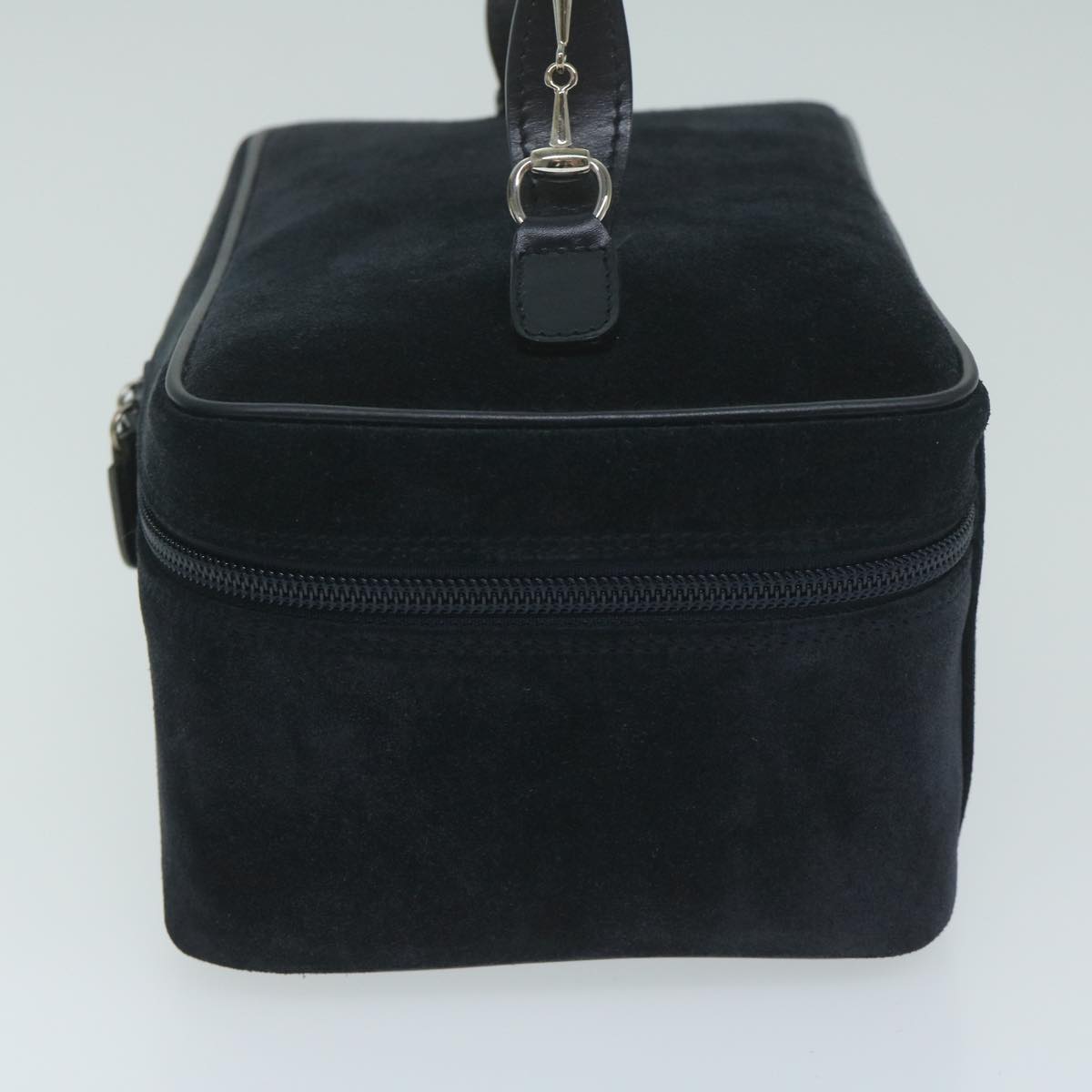 GUCCI Horsebit Vanity Cosmetic Pouch Suede Navy  ac2518