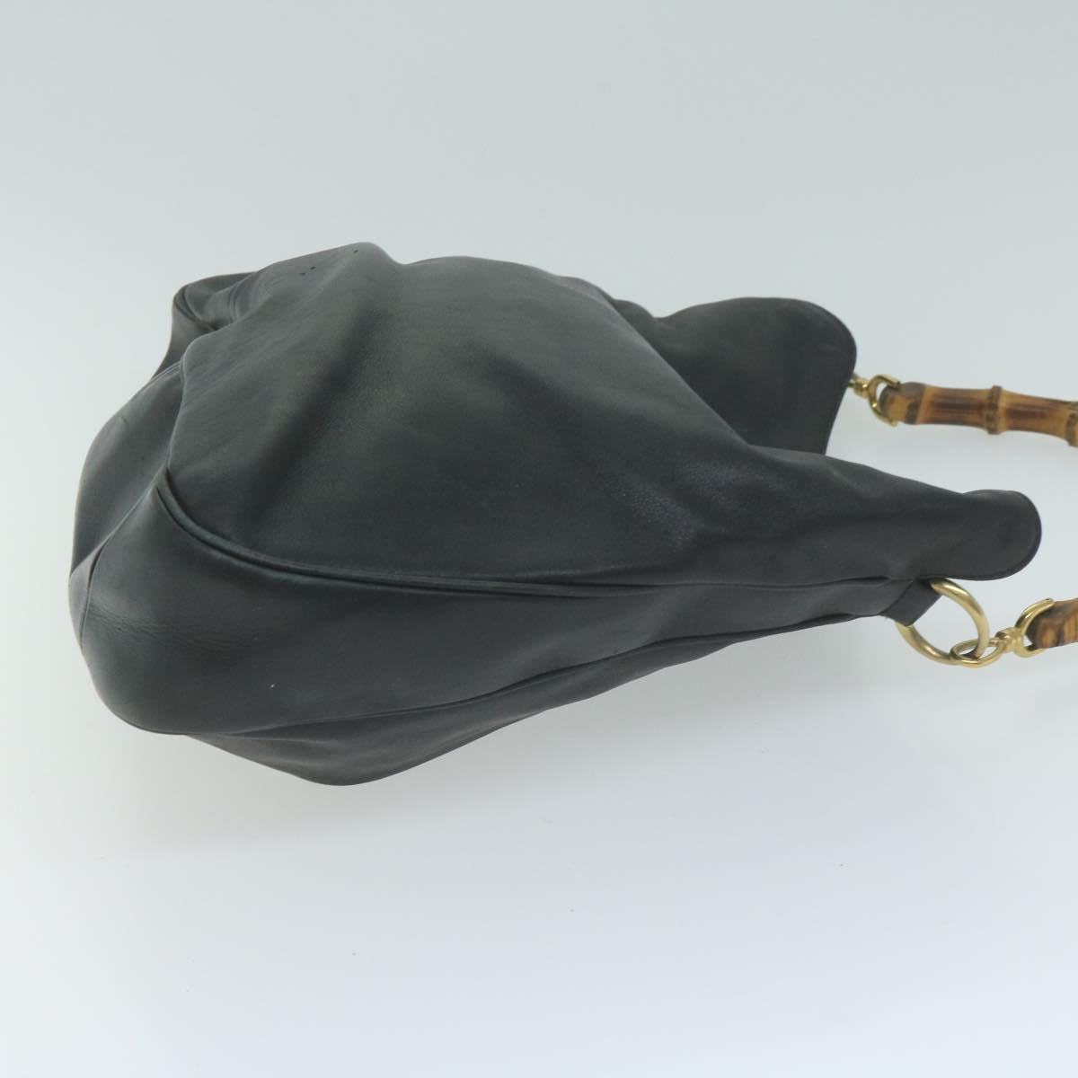 GUCCI Bamboo Shoulder Bag Leather 2way Black  ac2540