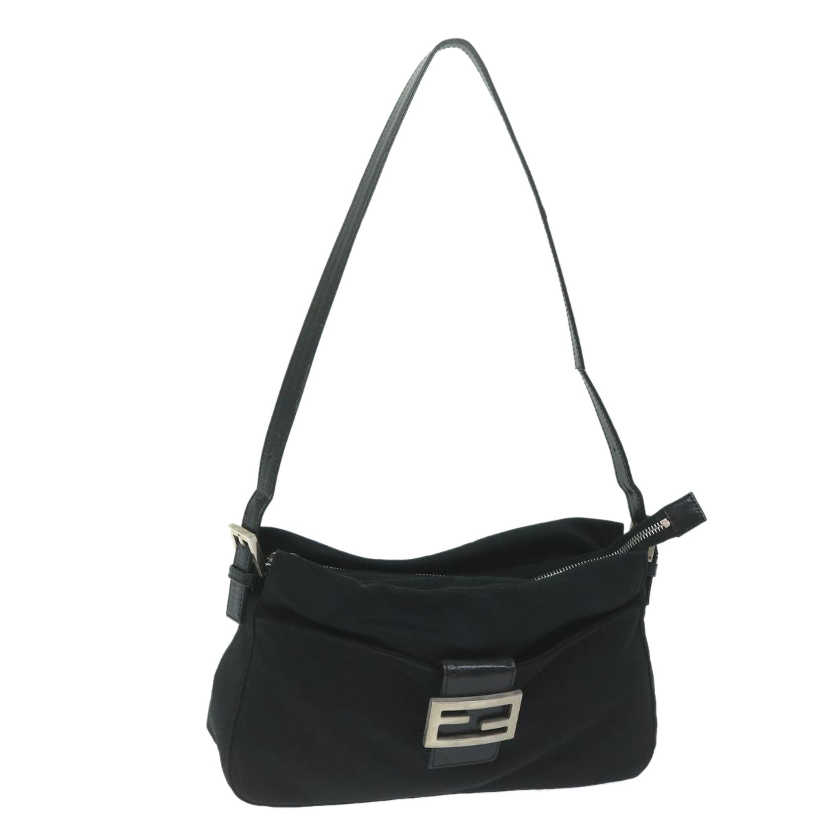 Luxury FendiMamma Baguette Shoulder Bag Nylon Blackac2541