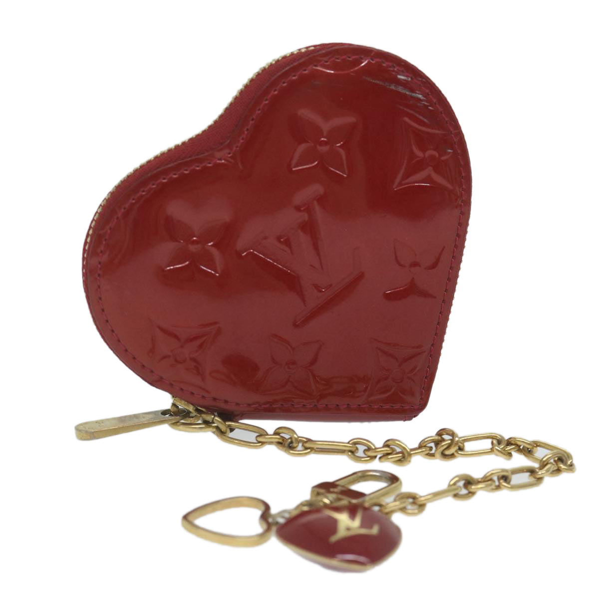 LOUIS VUITTON Vernis Porte Monnaie Coeur Purse Rose Indian M90006 LV ac2595