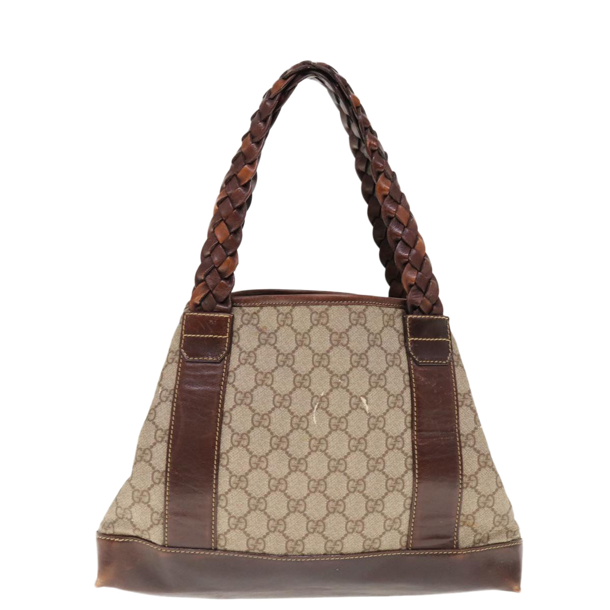 GUCCI GG Supreme Hand Bag PVC Leather Beige  ac2607
