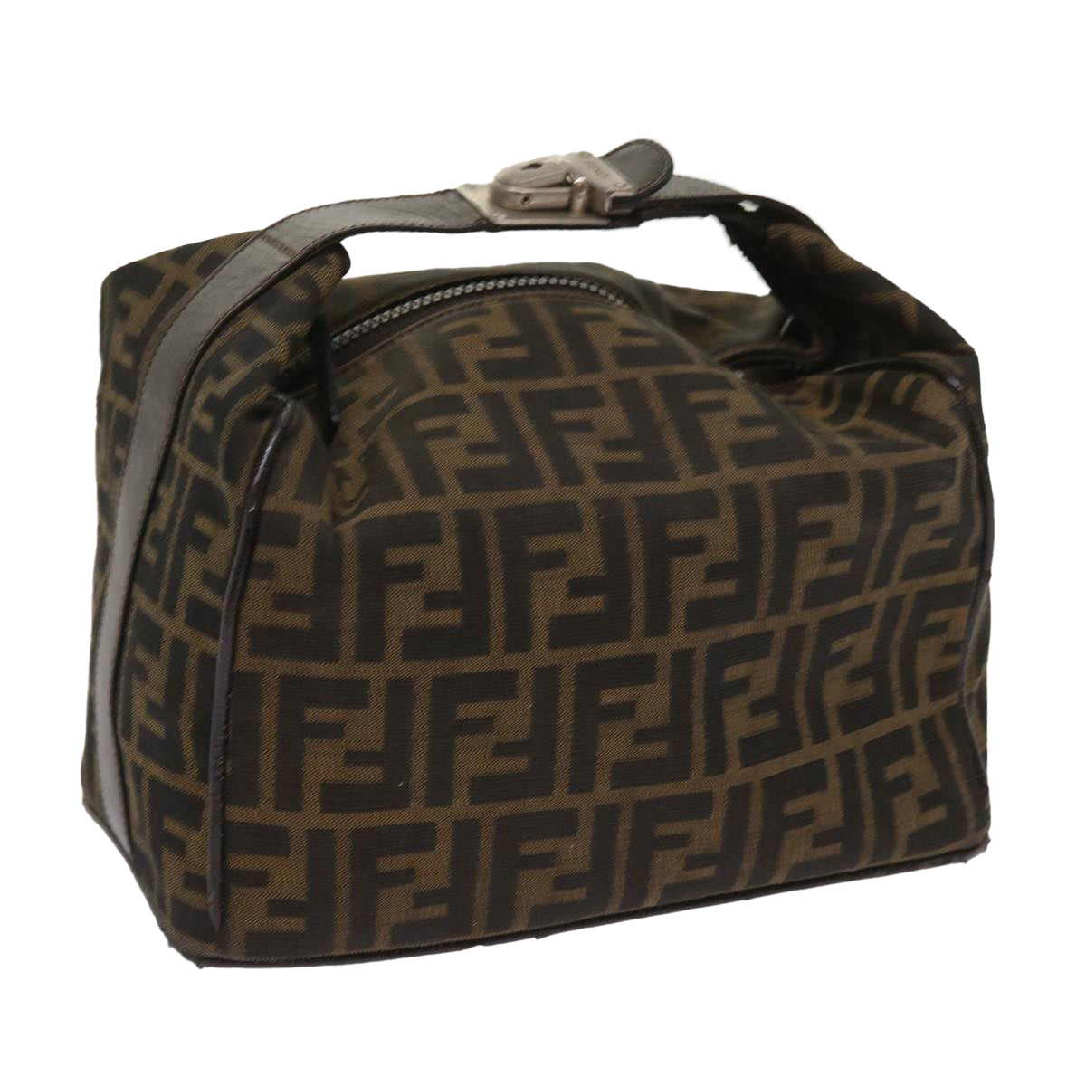 Luxury FendiZucca Canvas Hand Bag Black Brownac2608