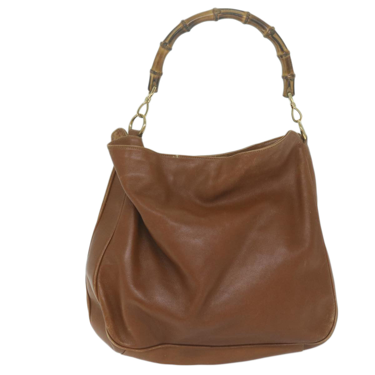 GUCCI Bamboo Shoulder Bag Leather 2way Brown 001 1781 1577  ac2629