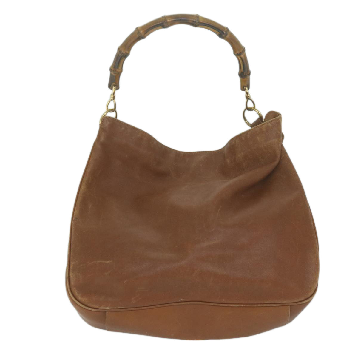 GUCCI Bamboo Shoulder Bag Leather 2way Brown 001 1781 1577  ac2629