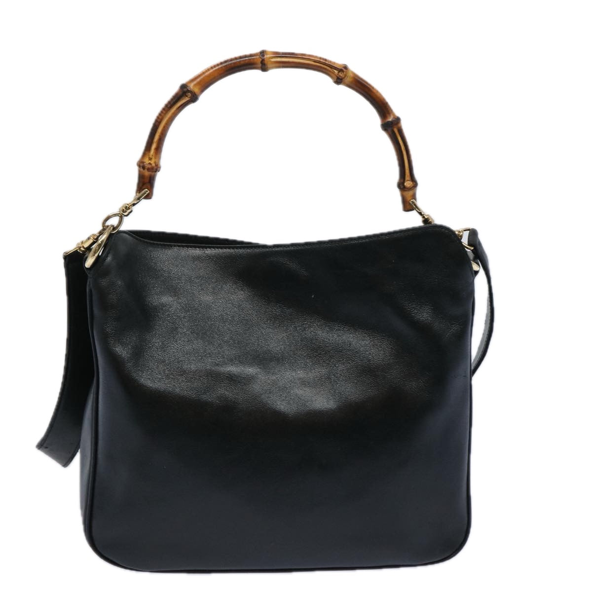 GUCCI Bamboo Shoulder Bag Leather 2way Black 001 0166 1638  ac2631
