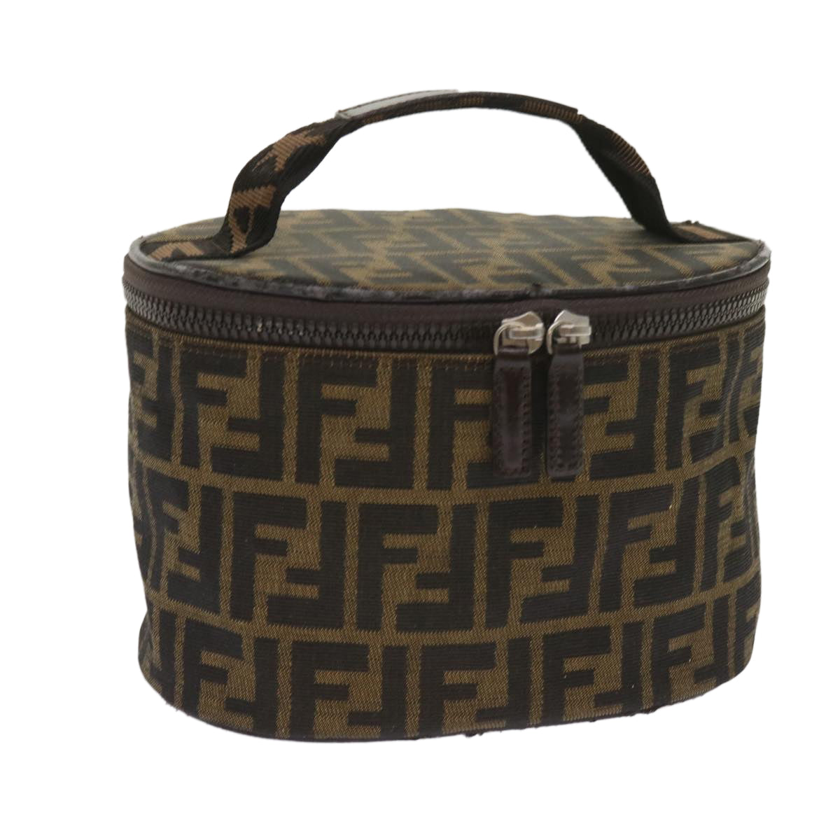 Luxury FendiZucca Canvas Vanity Cosmetic Pouch Brownac2711