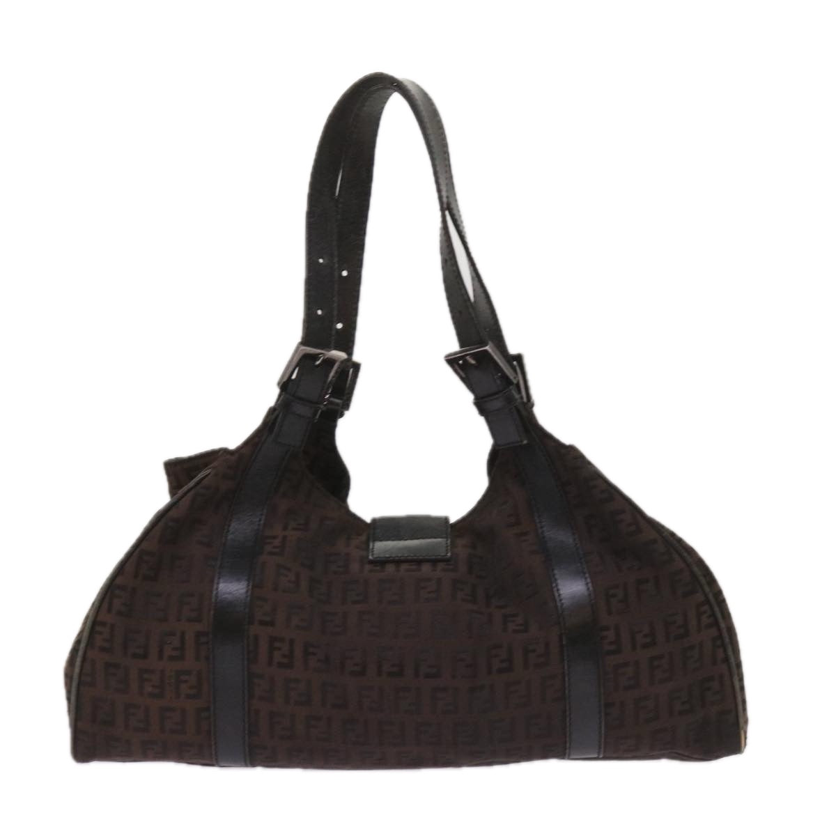 Luxury FendiZucchino Canvas Shoulder Bag Brownac2712