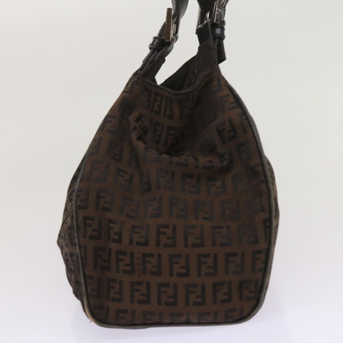 Luxury FendiZucchino Canvas Shoulder Bag Brownac2712
