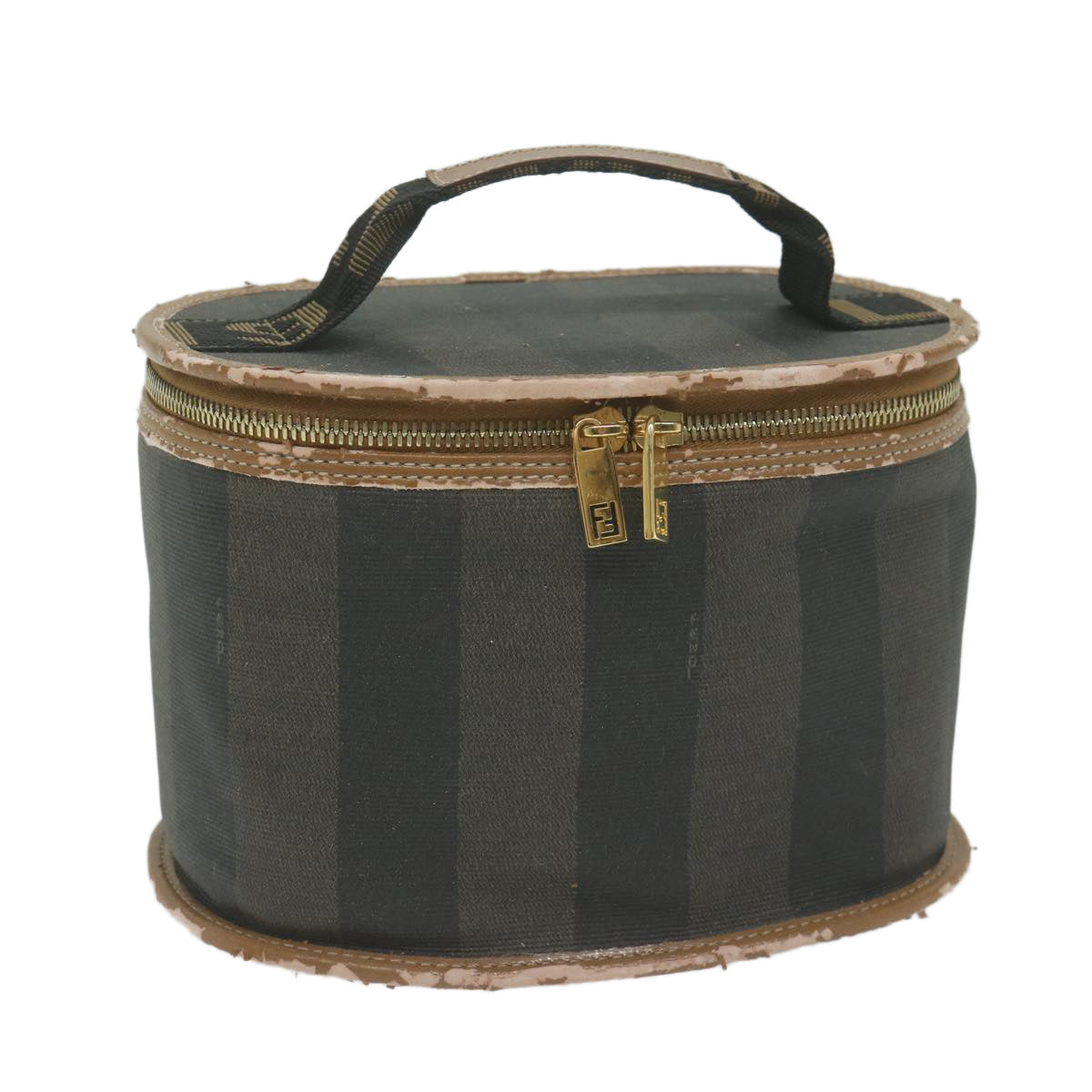 Luxury FendiPecan Canvas Vanity Cosmetic Pouch Black Brownac2740