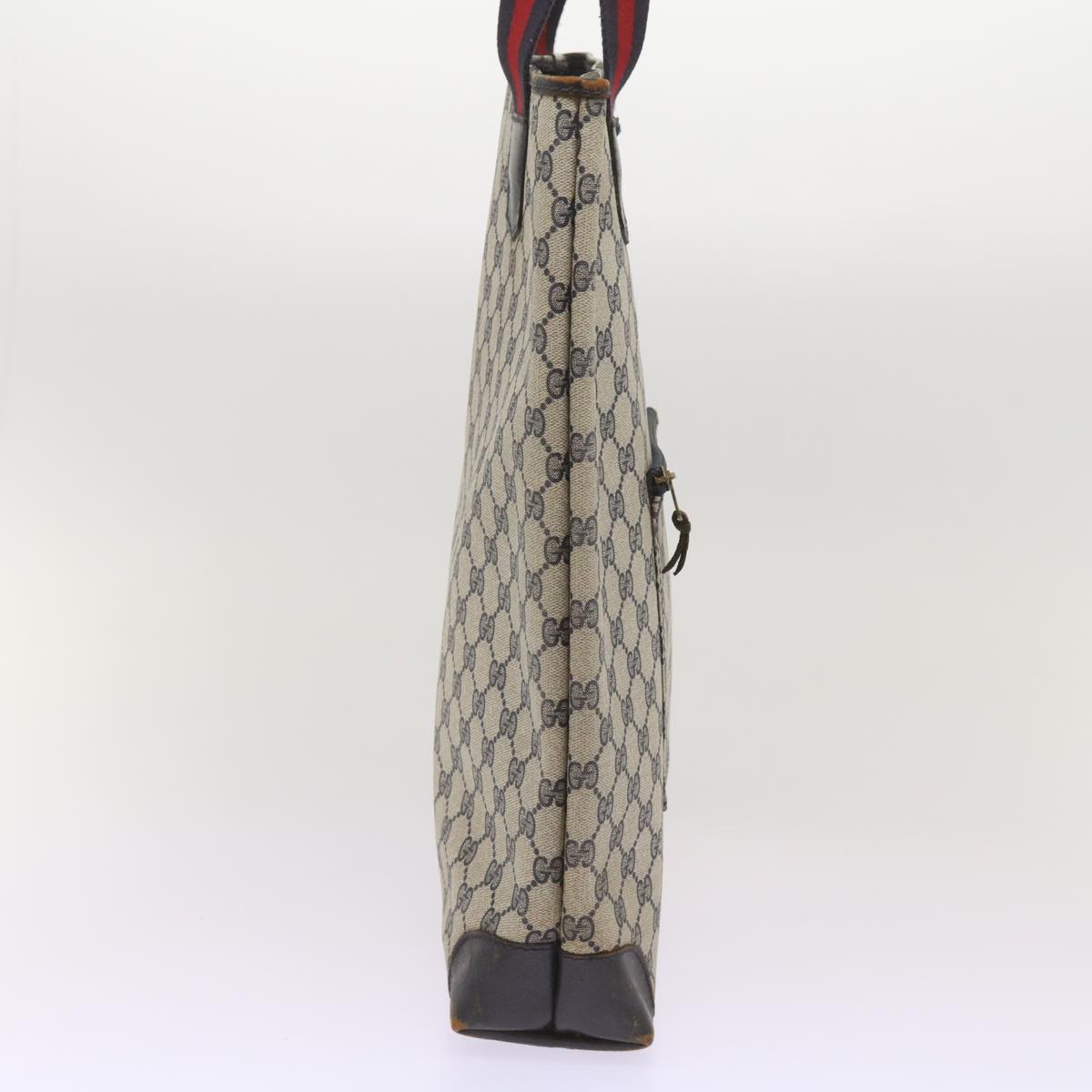 GUCCI GG Supreme Sherry Line Tote Bag PVC Leather Red Navy 010 378  ac2770