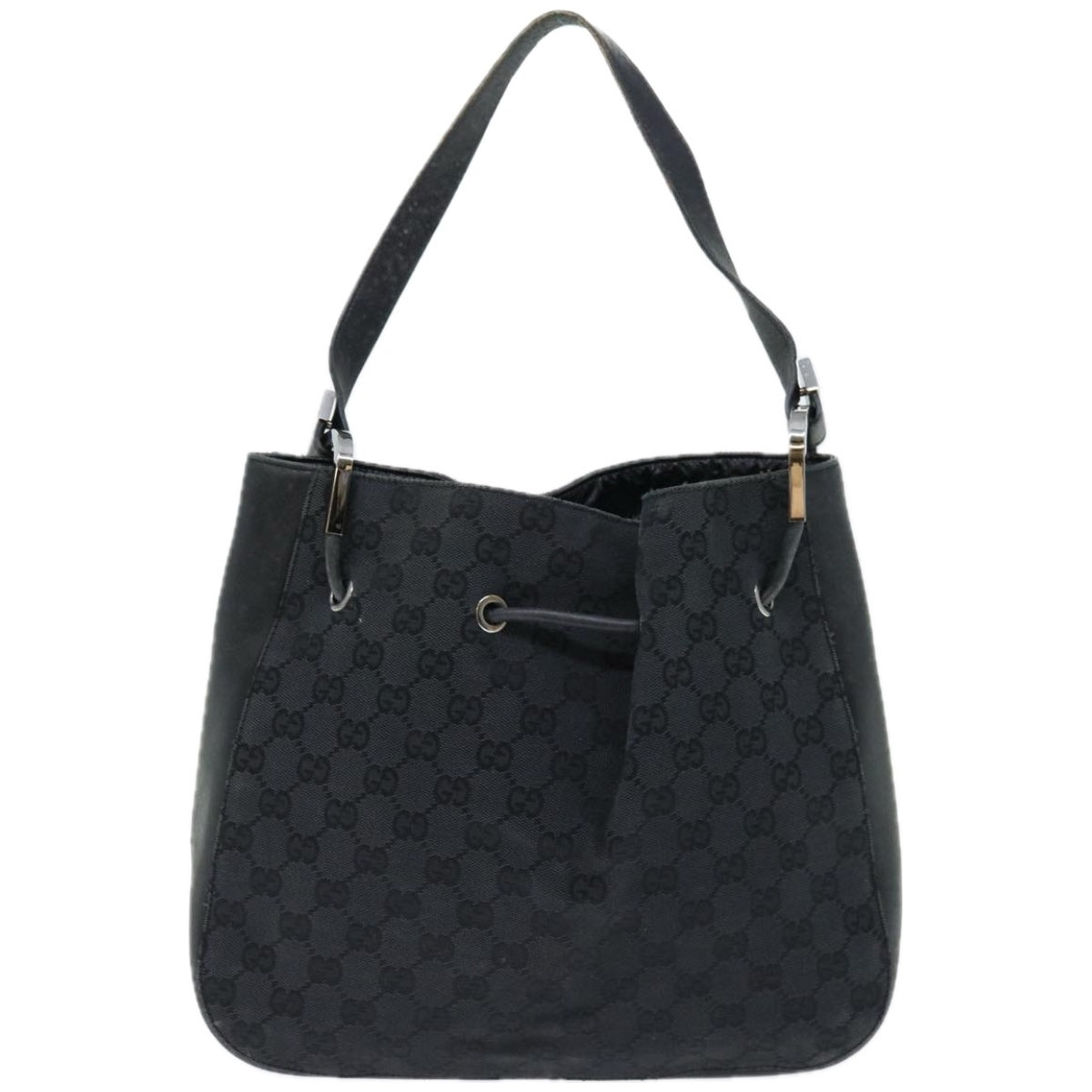 GUCCI GG Canvas Shoulder Bag Black 001 3748  ac2775