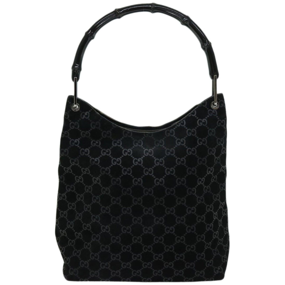 GUCCI Bamboo GG Canvas Hand Bag Black 001 3006  ac2776