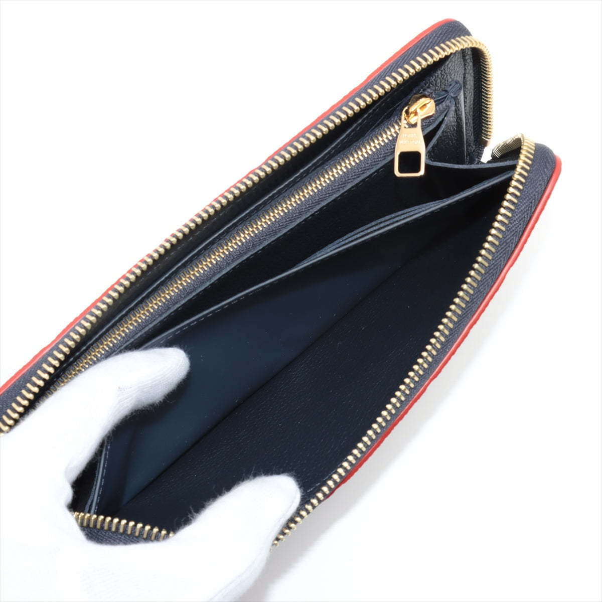 Louis Vuitton Monogram Emplant Portfolio Clemence M69415 Marine Round  Wallet  Reaction