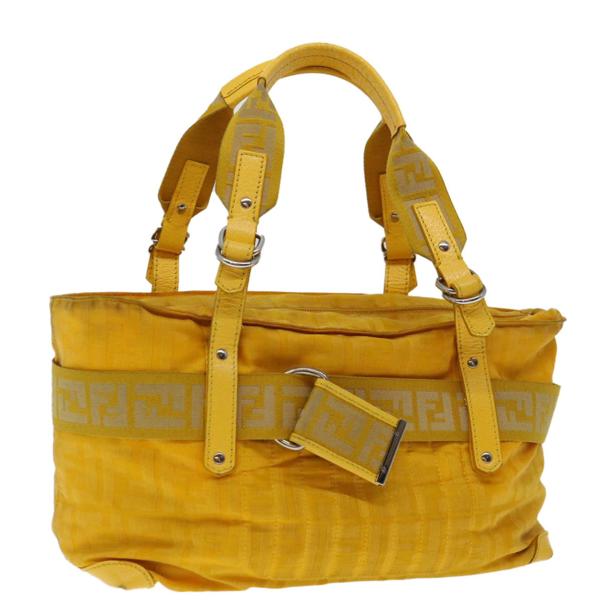 Luxury FendiZucca Canvas Hand Bag Yellowac2820