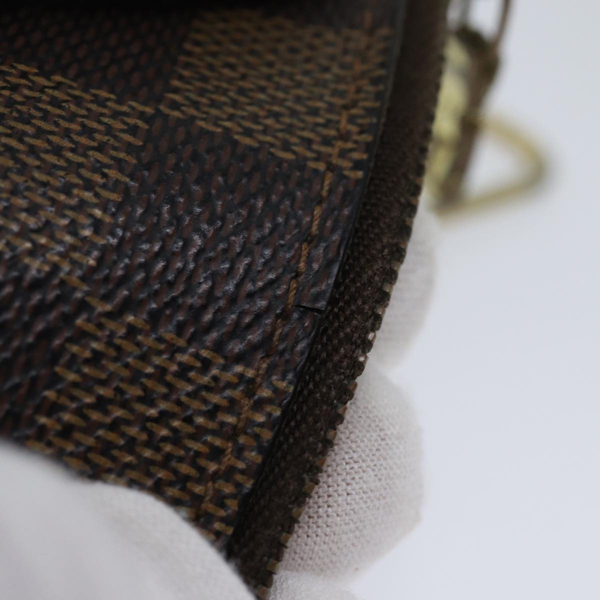 LOUIS VUITTON Damier Ebene Pochette Cles Coin Purse N62658 LV ac2879