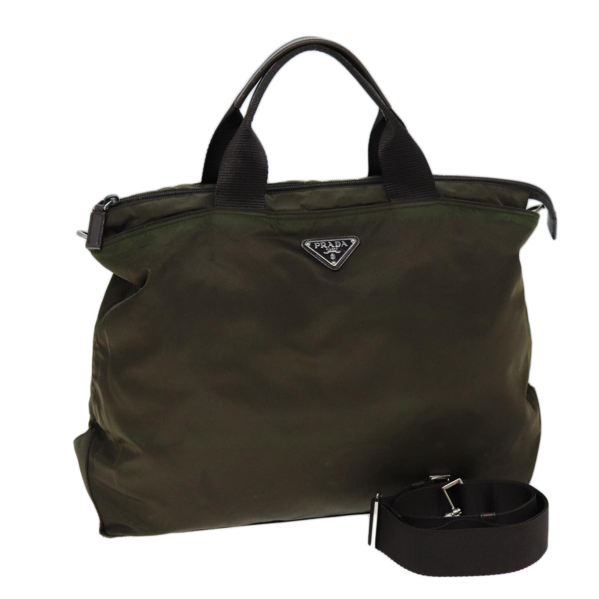 Luxury PradaHand Bag Nylon 2way Brown ac2959