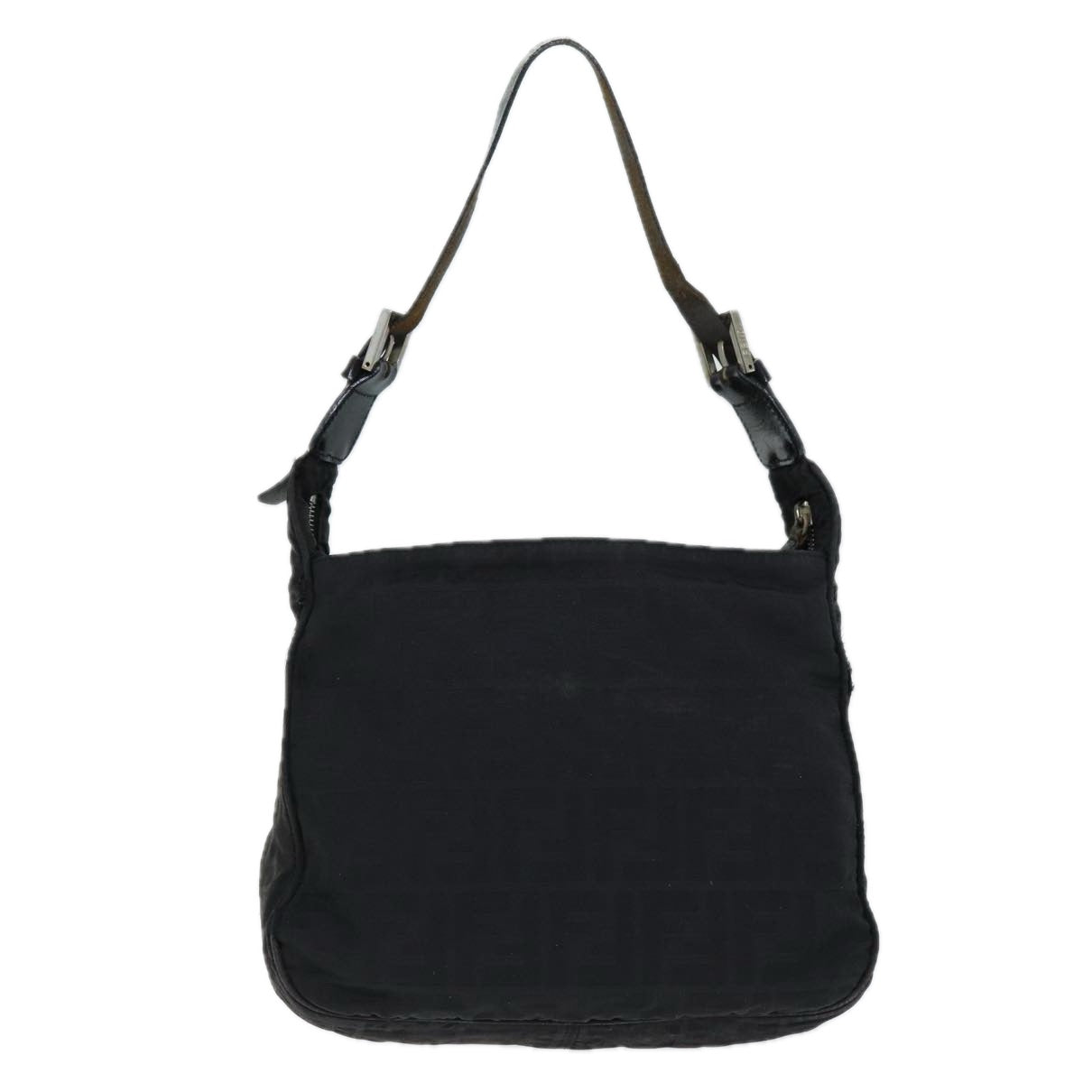 Luxury Fendi Zucca Canvas Shoulder Bag Nylon Blackac2989