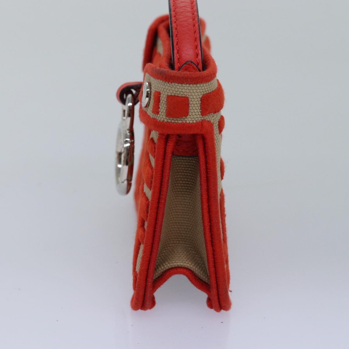 Luxury Fendi Zucca Canvas Peek A Boo Pouch Orangeac3028