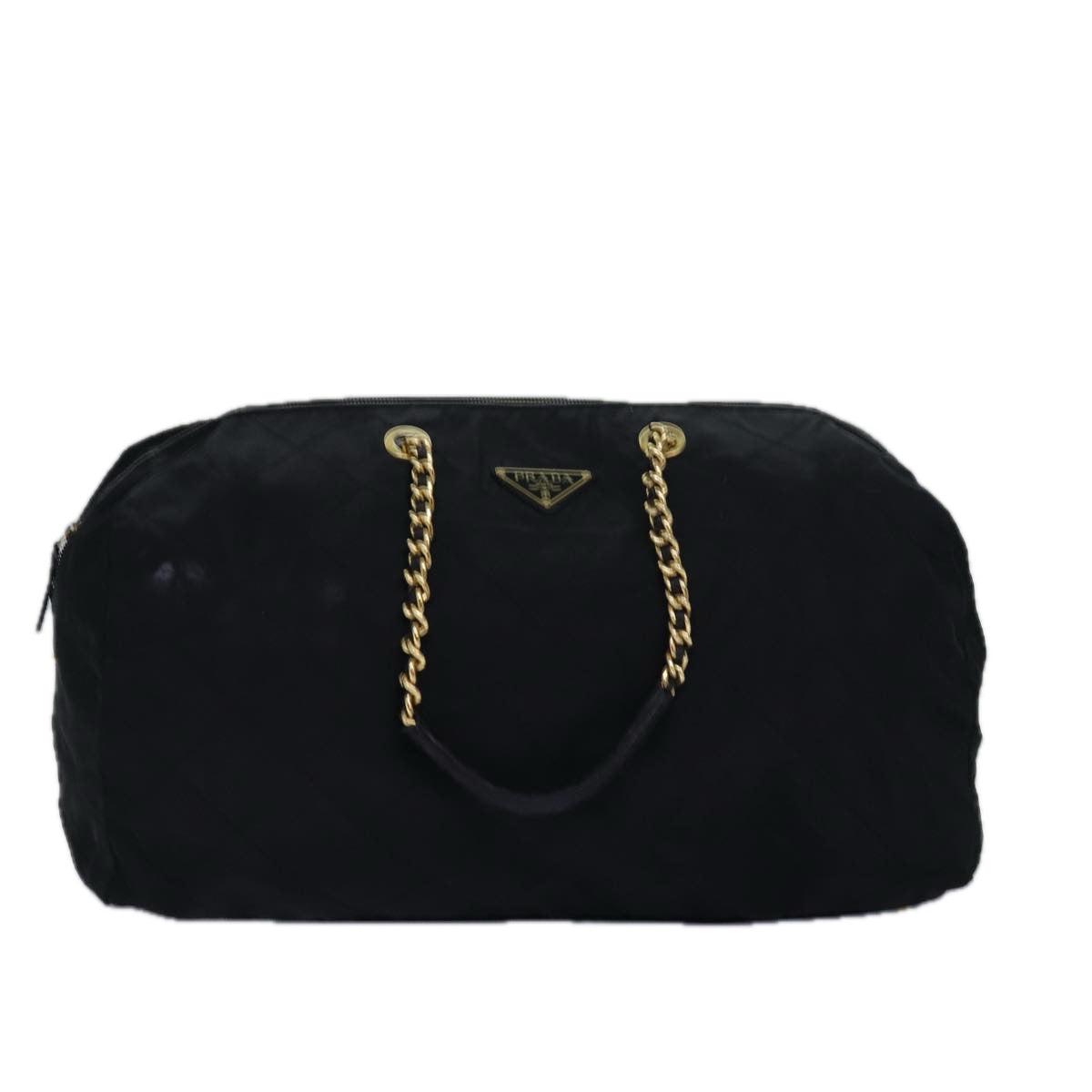 Luxury PradaChain Boston Bag Nylon Black ac3064