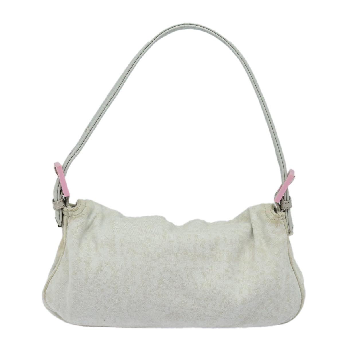 Luxury Fendi Mamma Baguette Shoulder Bag Nylon Grayac3139