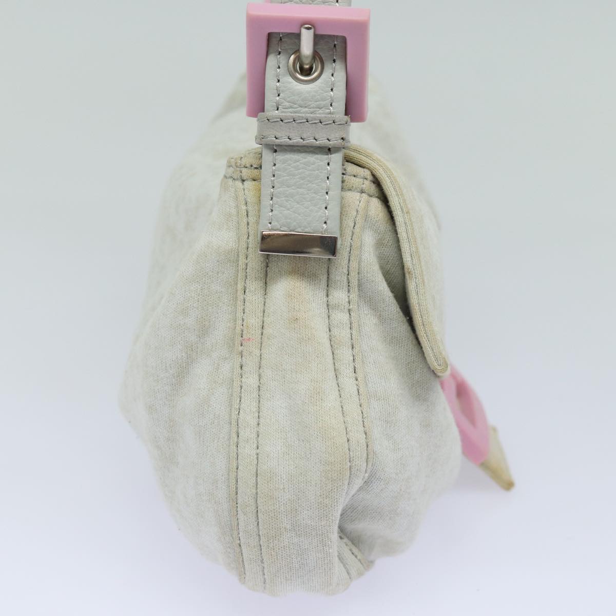 Luxury Fendi Mamma Baguette Shoulder Bag Nylon Grayac3139