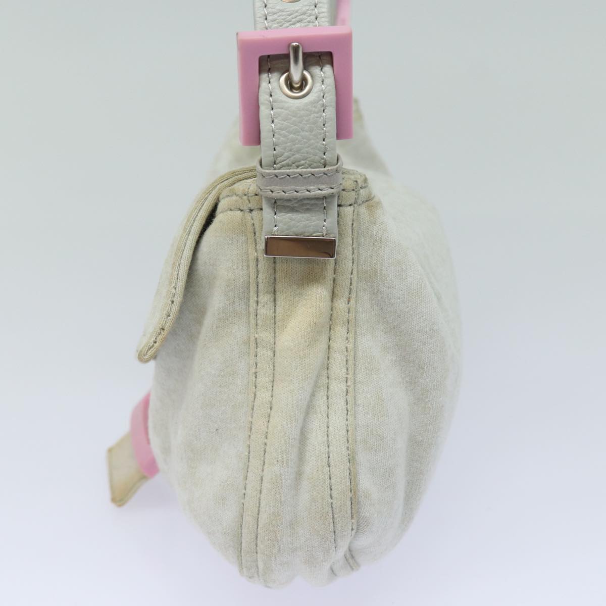 Luxury Fendi Mamma Baguette Shoulder Bag Nylon Grayac3139