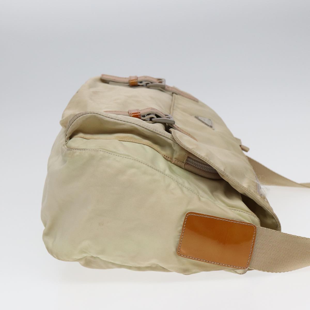 Luxury Prada Shoulder Bag Nylon Cream Silver  ac3204