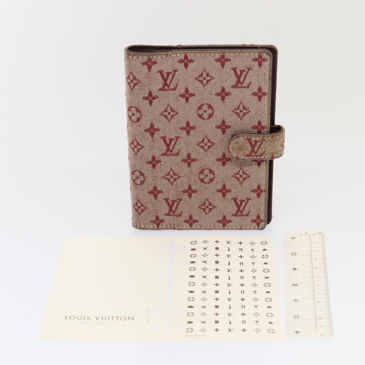 LOUIS VUITTON Monogram Mini Agenda PM Day Planner Cover Red R20912 ac3224