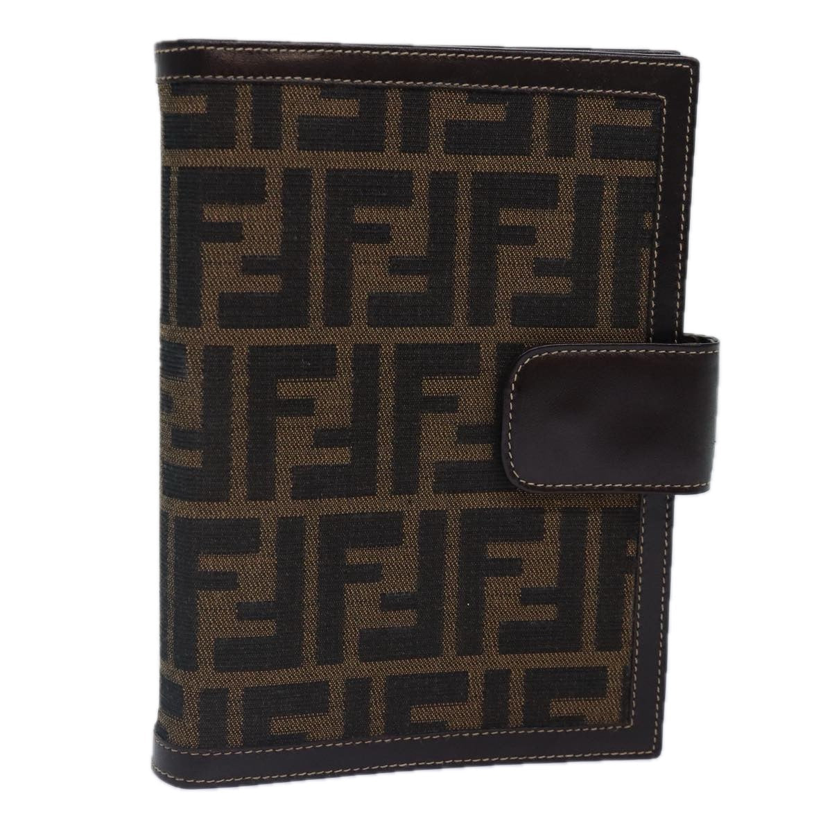 Luxury Fendi Zucca Canvas Day Planner Cover Brown Black goldac3226