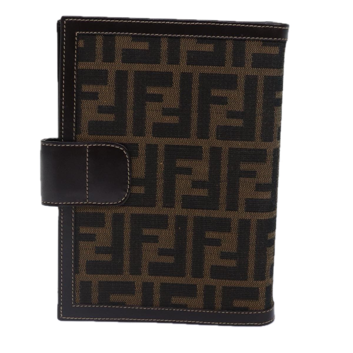 Luxury Fendi Zucca Canvas Day Planner Cover Brown Black goldac3226