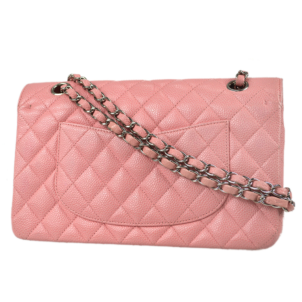 Luxury Chanel 2004-2005 Classic Double Flap Medium SHW Pink Caviar