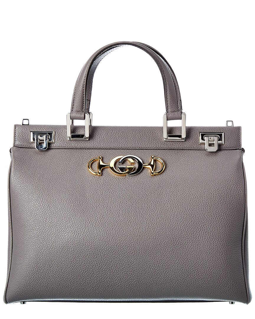 Gucci Zumi Medium Leather Top Handle Tote