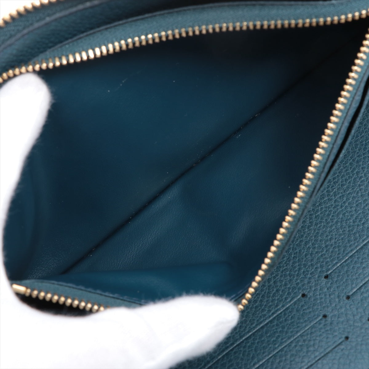 Louis Vuitton Monogram Amplant Portfolio Scretron M60487 Blue Round  Wallet