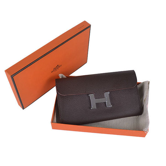 Luxury Hermes Wallet H6023 Ladies Wallet Coffee