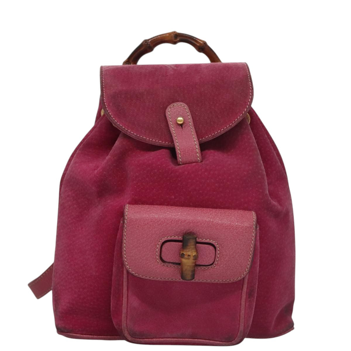 Gucci Bamboo  Suede Backpack Bag