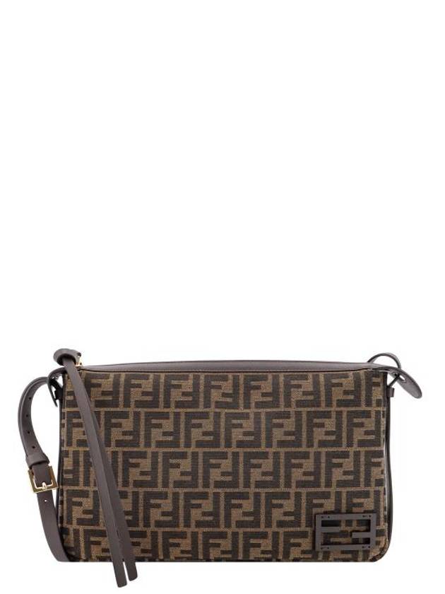 Luxury Fendi FF Jacquard Shoulder Bag Brown