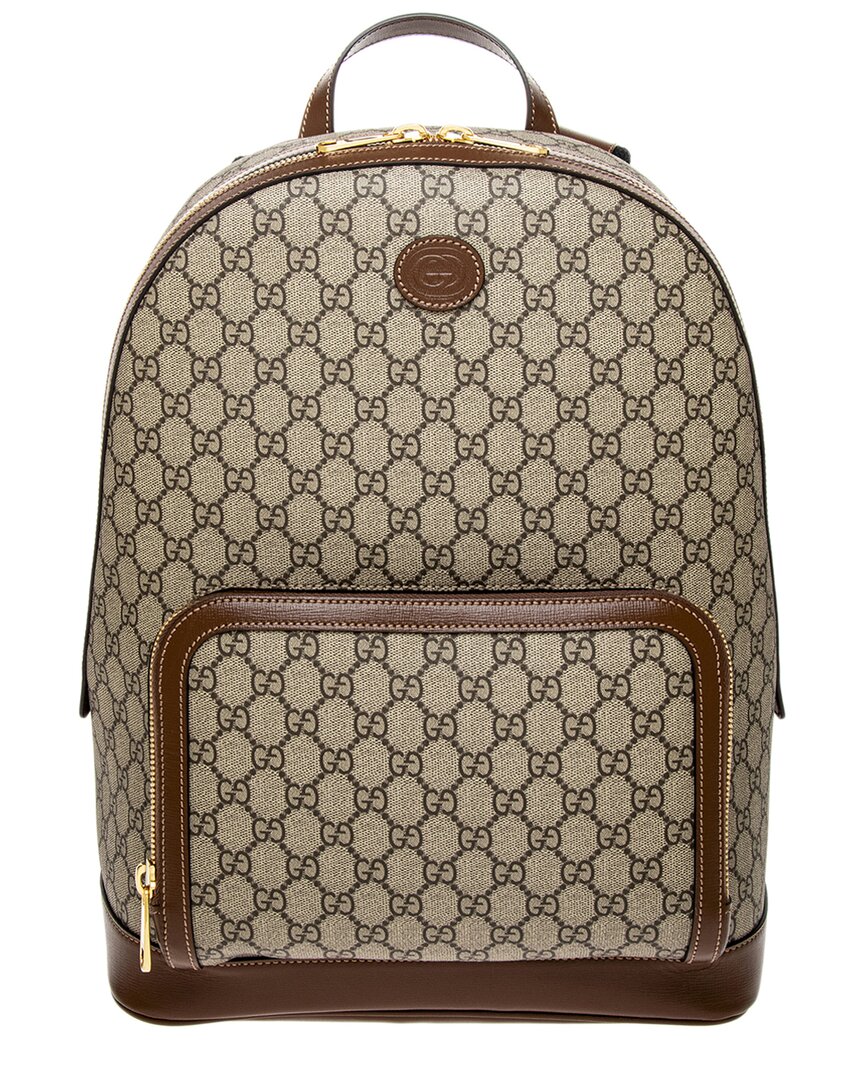Luxury Gucci Trending 2025 Interlocking G Canvas & Leather Backpack