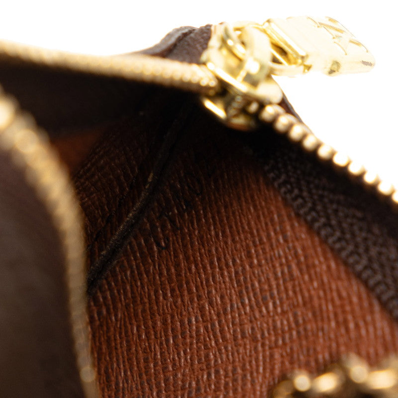 Louis Vuitton Monogram Pochette Crane Coin Case M62650 Brown PVC Leather  Louis Vuitton