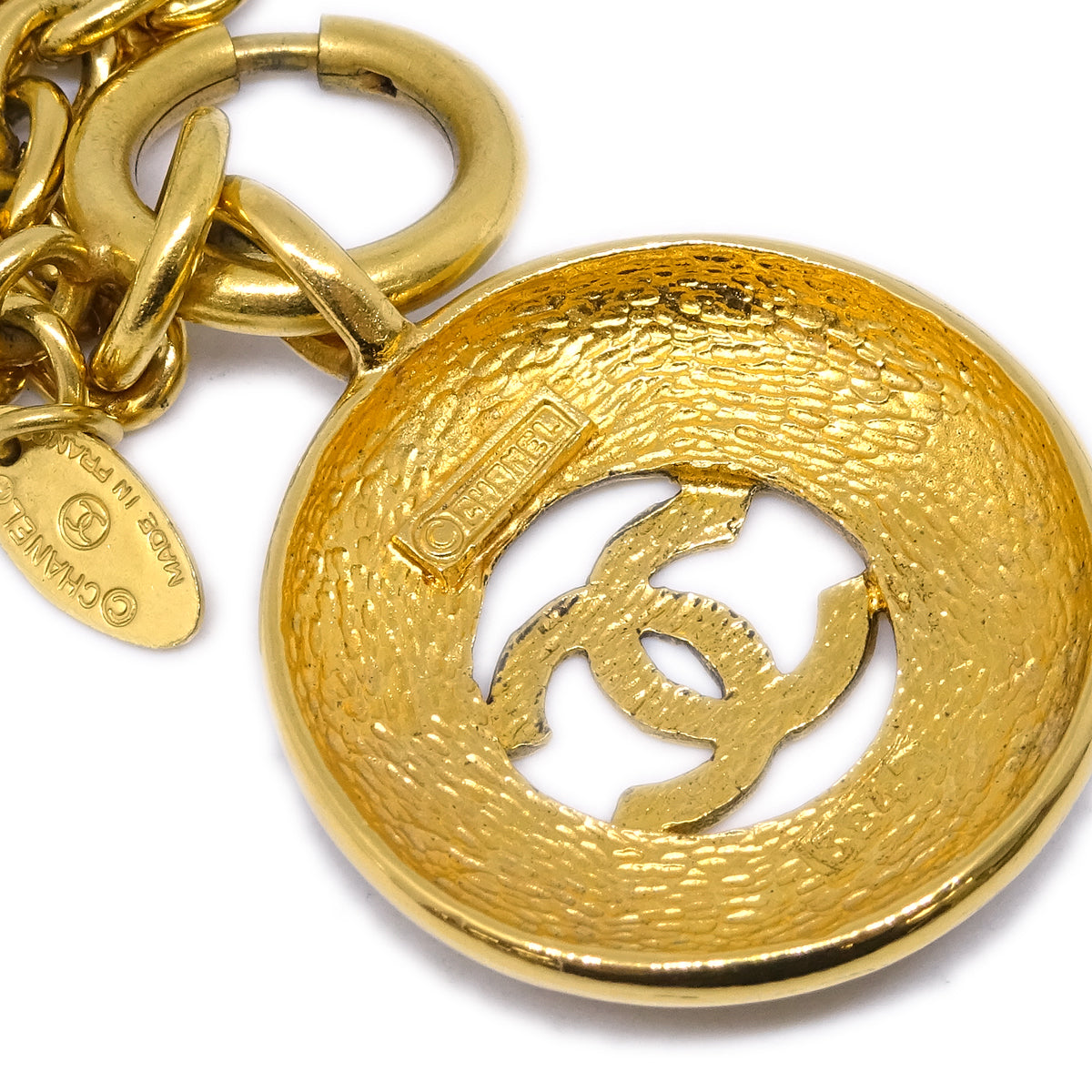 Chanel Gold Medallion Pendant Necklace 3847