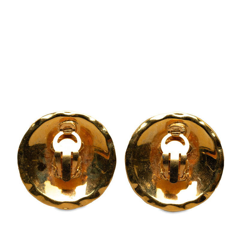 Chanel Vintage Matelasse Coco Mark Round Earrings