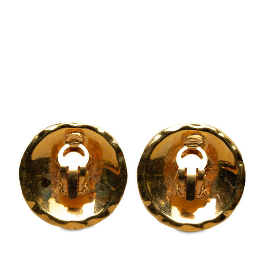 Chanel Vintage Matelasse Coco Mark Round Earrings