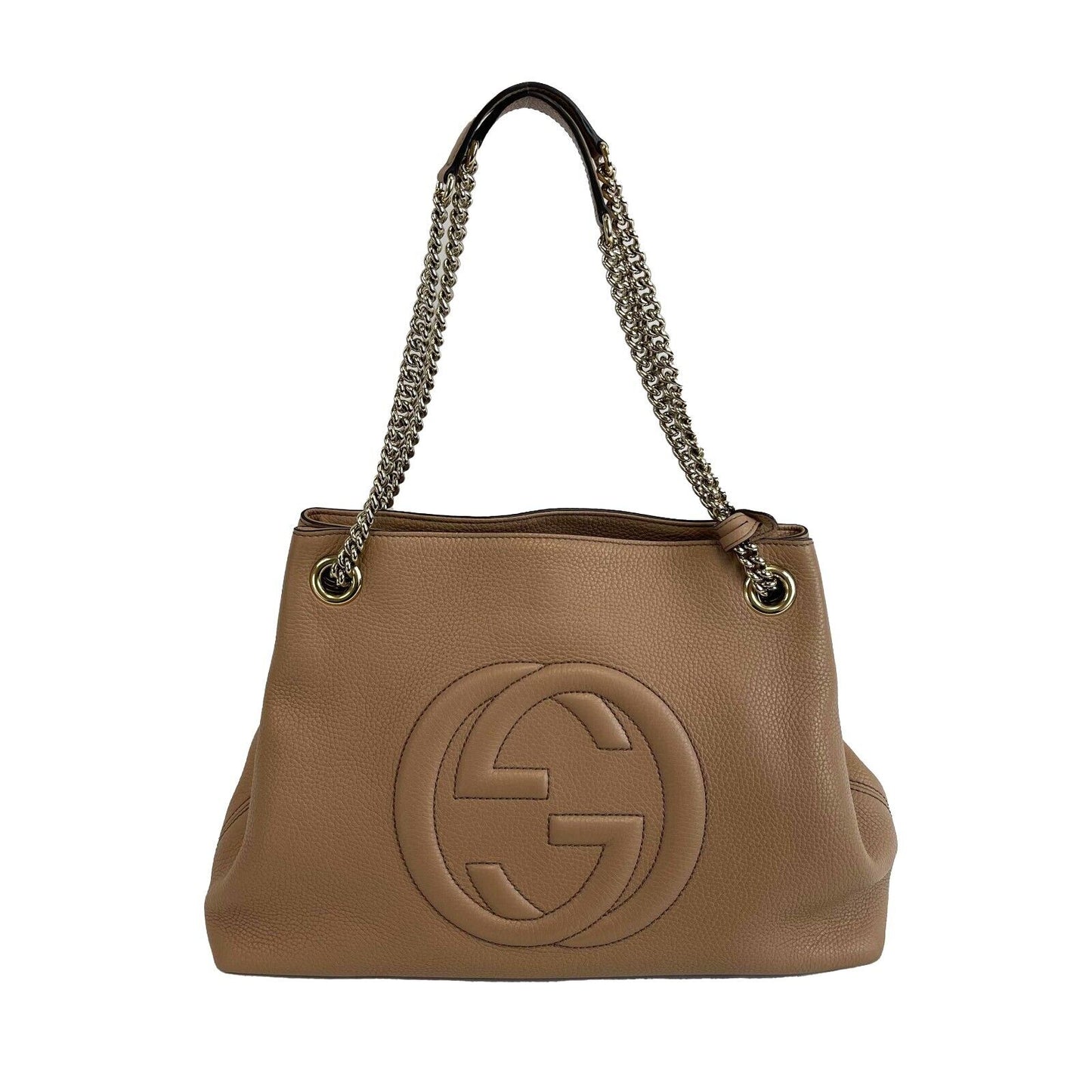 Luxury Gucci - GG Medium Soho Chain Shoulder Bag - Rose Beige w/ Tassel