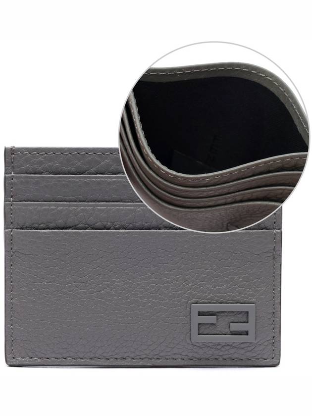 Luxury Fendi FF Baguette Card Wallet Grey