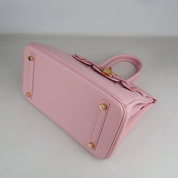 Luxury Hermes Birkin 30cm Togo Leather Handbags Pink Golden
