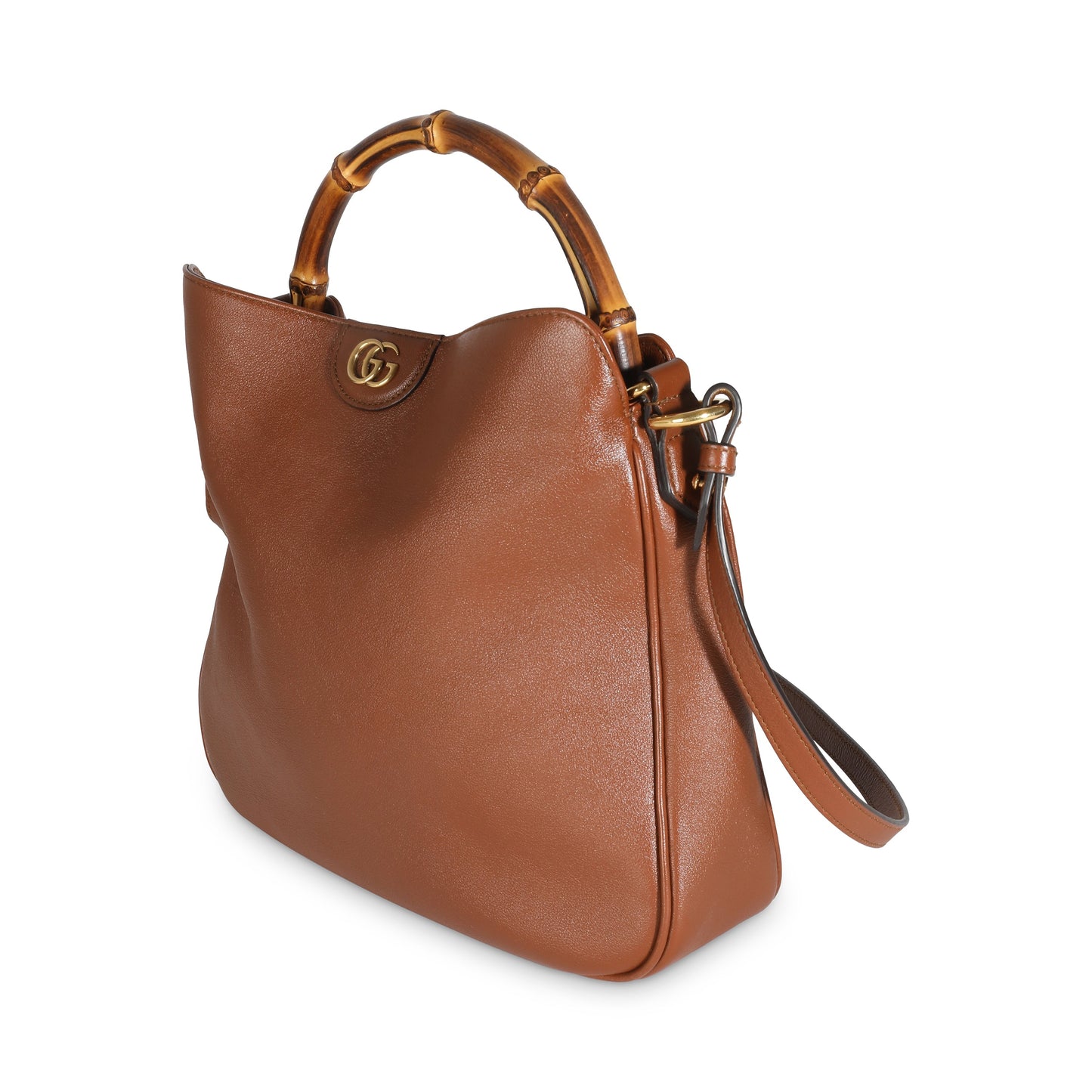 Luxury Gucci Trending 2025 Brown Calfskin Medium Diana Shoulder Bag