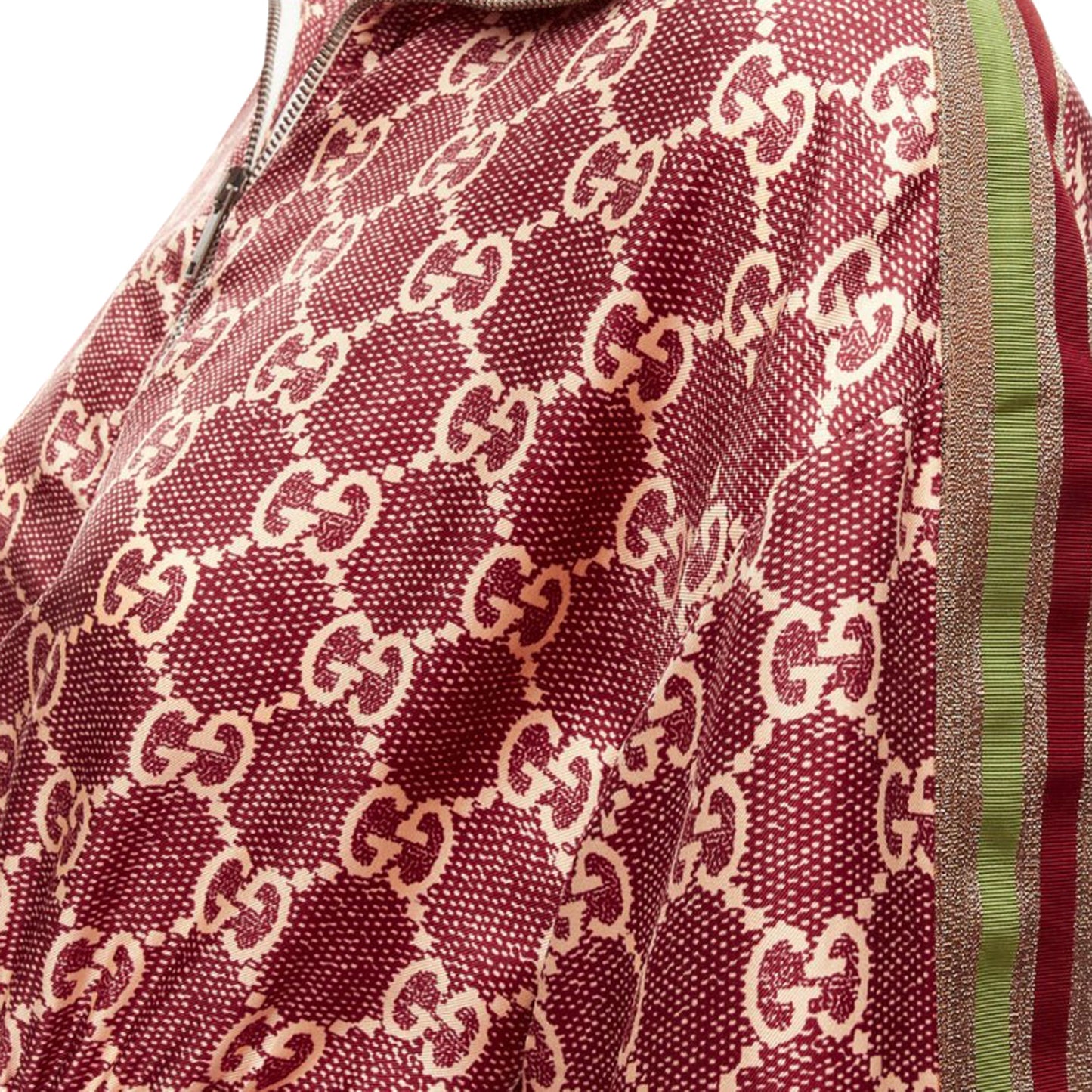 Gucci silk GG Supreme monogram print web trim mini dress