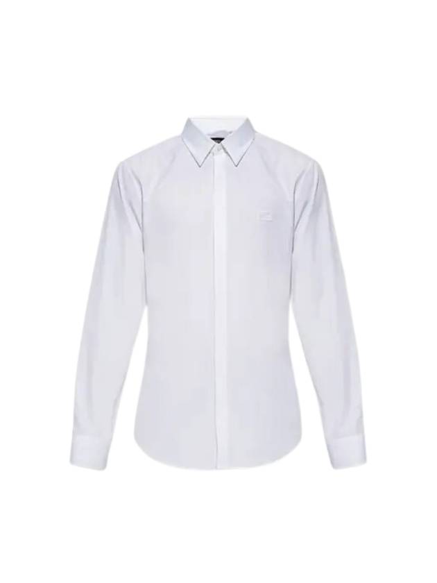 Luxury Fendi Men's Cotton Long Sleeve Shirt White