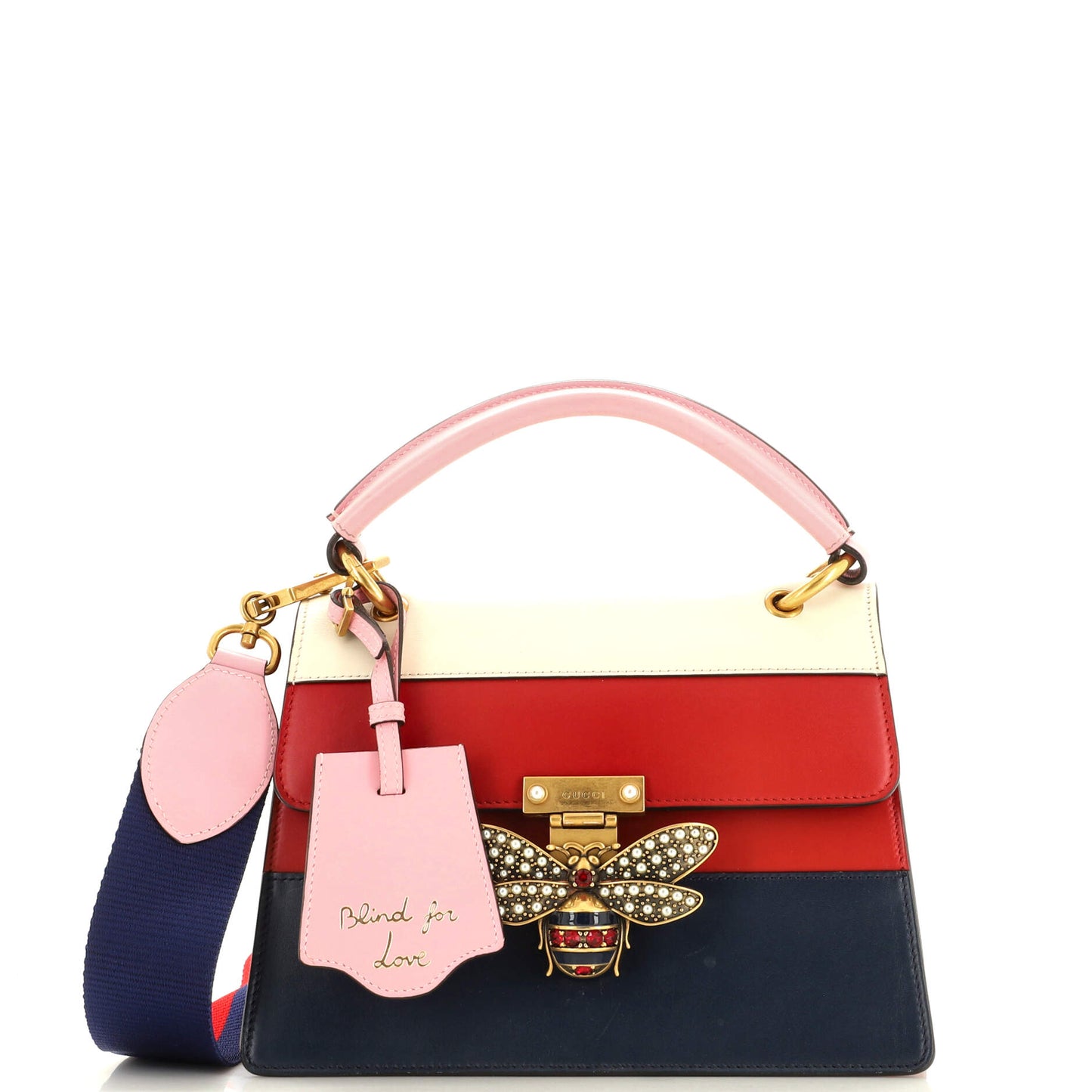 Luxury Gucci Trending 2025 Queen Margaret Top Handle Bag Colorblock Leather Small