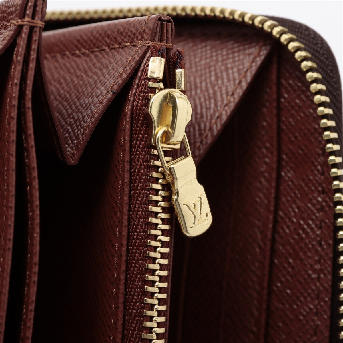 Louis Vuitton Monogram  Wallet M42616 Brown Round Zip Wallet