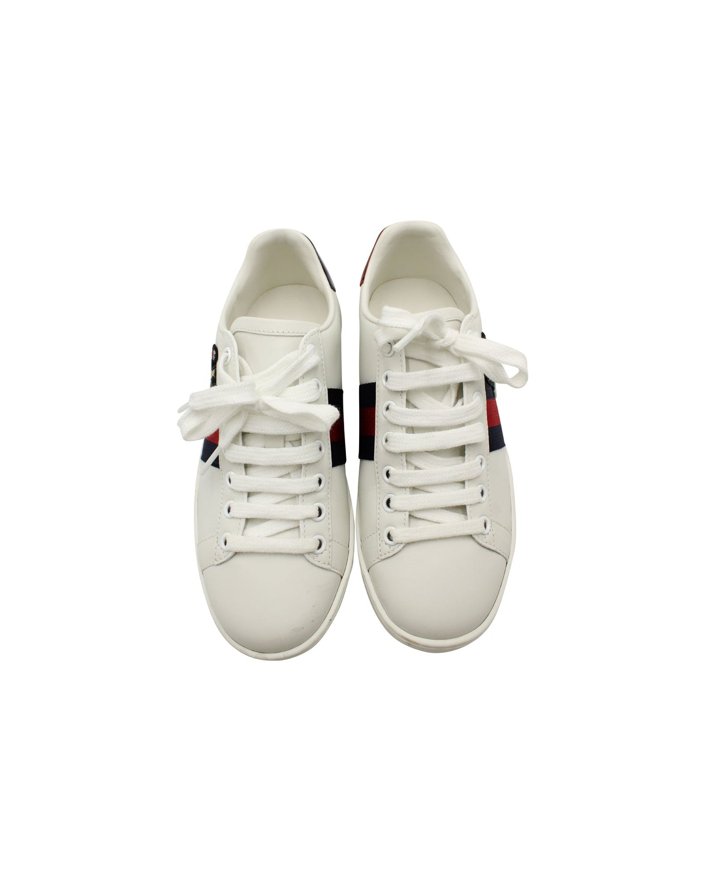 Gucci Ace Embroidered Sneaker In White Leather